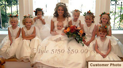 Heather and her flower girls.  Featuring style 5150I.
