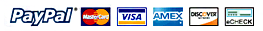 We accept Visa, MasterCard, American Express, Discover, PayPal, and PayPal Checks