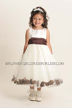 Click to Enlarge - Flower Girl Petal Dress Style 152- Ivory Sleeveless Petal Dress with 22 Color Options!