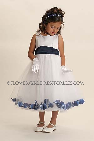 Click to Enlarge - Flower Girl Petal Dress Style 152- White Sleeveless Petal Dress with 22 Color Options!