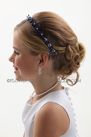 Click to Enlarge - Headband 161-White and Navy