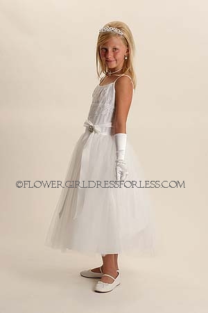 Click to Enlarge - Flower Girl Dress Style 2070- WHITE- Ballerina Style Dress