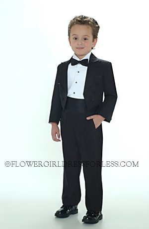 Click to Enlarge - Boys Tuxedo With Tails BLACK COLOR