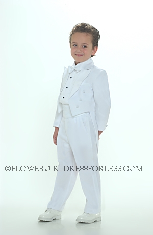 Click to Enlarge - Boys Tuxedo With Tails WHITE COLOR