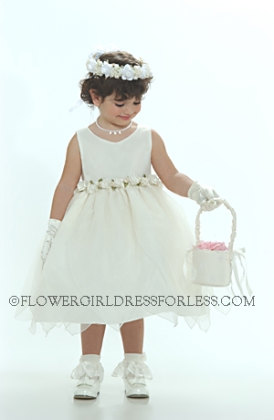 Click to Enlarge - Flower Girl Dress 5124- Ivory Fairy Style Organza Dress With Petal Like Skirt