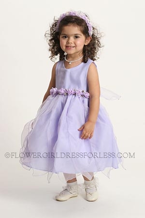 Click to Enlarge - Flower Girl Dress 5124- Lilac Fairy Style Organza Dress With Petal Like Skirt