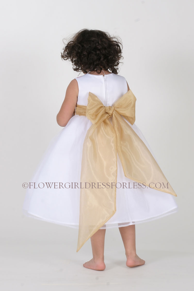 Flower Girl Dress Style 5165-Choice of Ivory or White Dress with GOLD ...