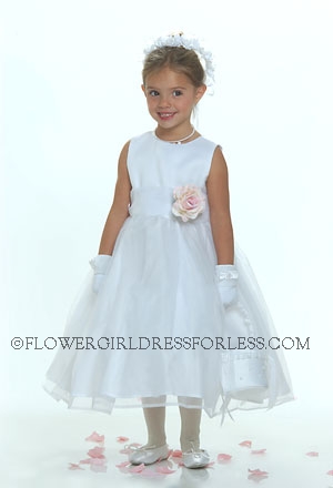 Click to Enlarge - Flower Girl Dress Style 5170- White or Ivory Classic Dress- Choice of 28 Flower Colors!