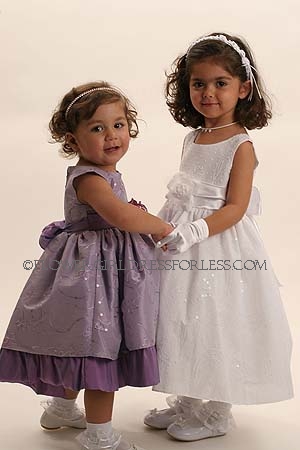 Click to Enlarge - Flower Girl Dress Style 5244-Lilac Dress with Gorgeous Sequin Embroidery