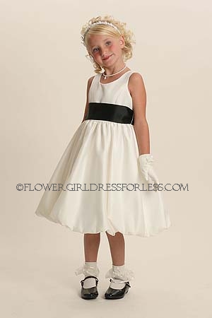Click to Enlarge - Flower Girl Dress Style 5404- Ivory with Choice of 71 Sash Options!