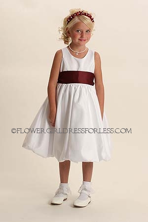 Click to Enlarge - Flower Girl Dress Style 5404-White with Choice of 71 Sash Options!