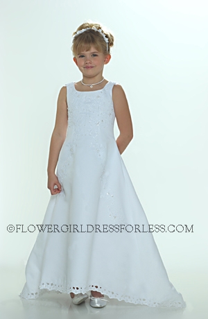 Click to Enlarge - Flower Girl Dress 6023- White or Ivory Bridal Style Gown