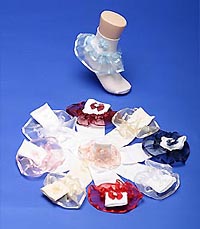 Ruffled Organza Socks With Bow Side Accent