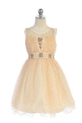 Girls Dress Style DR012- Sparkly Tulle Short Dress in Choice of Color