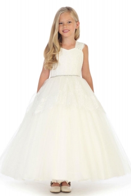 Girls Dress Style DR5209- Satin with Lace Overlay Dress in Choice of Color