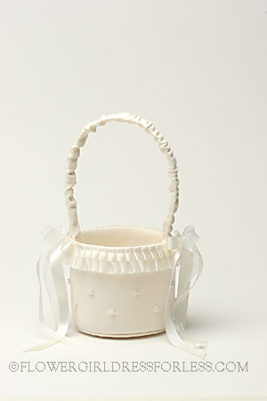 Click to Enlarge - Flower Basket with Hand Beaded Pearl Scatter