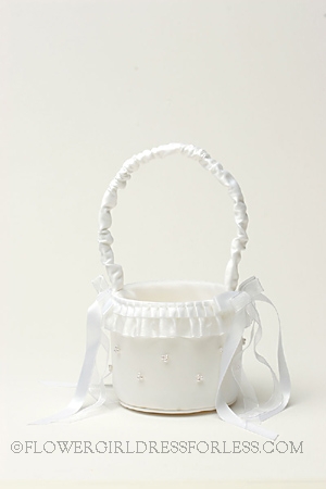 Click to Enlarge - Flower Basket with Hand Beaded Pearl Scatter