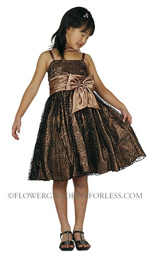 Girls Dress Style 1074- RED Mesh Glitter Print Spaghetti Strap Dress