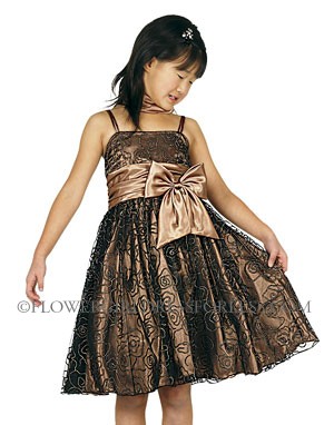 Girls Dress Style 1074- RED Mesh Glitter Print Spaghetti Strap Dress