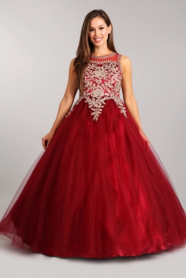 Girls Dress Style 5041 - Beaded Gown with Keyhole Back in Choice of Color