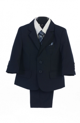 SALE HUSKY SIZE Boys 5 Piece Suit Set Style 3582- In Navy Blue