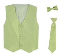 Boys Vest Style 735_740 - APPLE GREEN-Choice of Clip-on Necktie or Bowtie