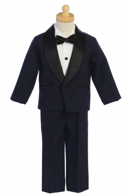 Boys Tuxedo Style 7580 - One Button Tuxedo with Clip-On Bowtie in Choice of Color