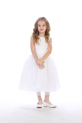 SALE WHITE Tulle and Sequin Dress