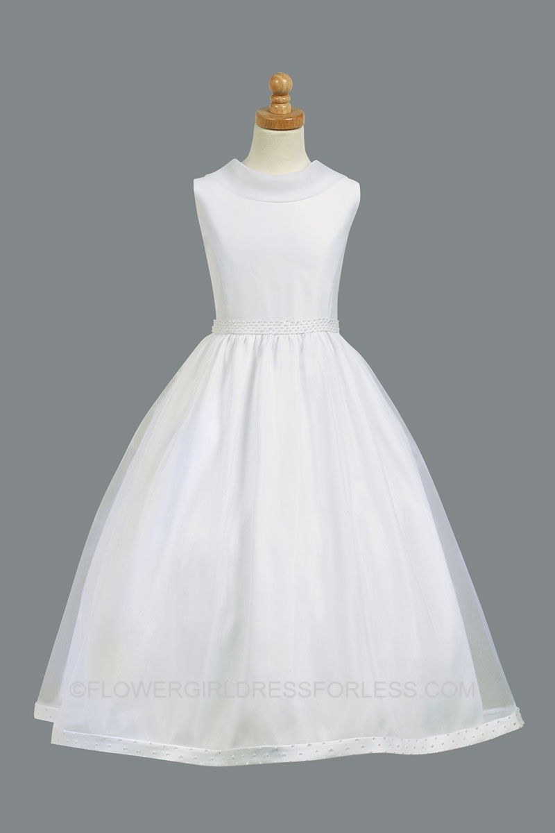 L_SP959 First Holy CommunionFlower Girl Style SP959 Satin Bodice