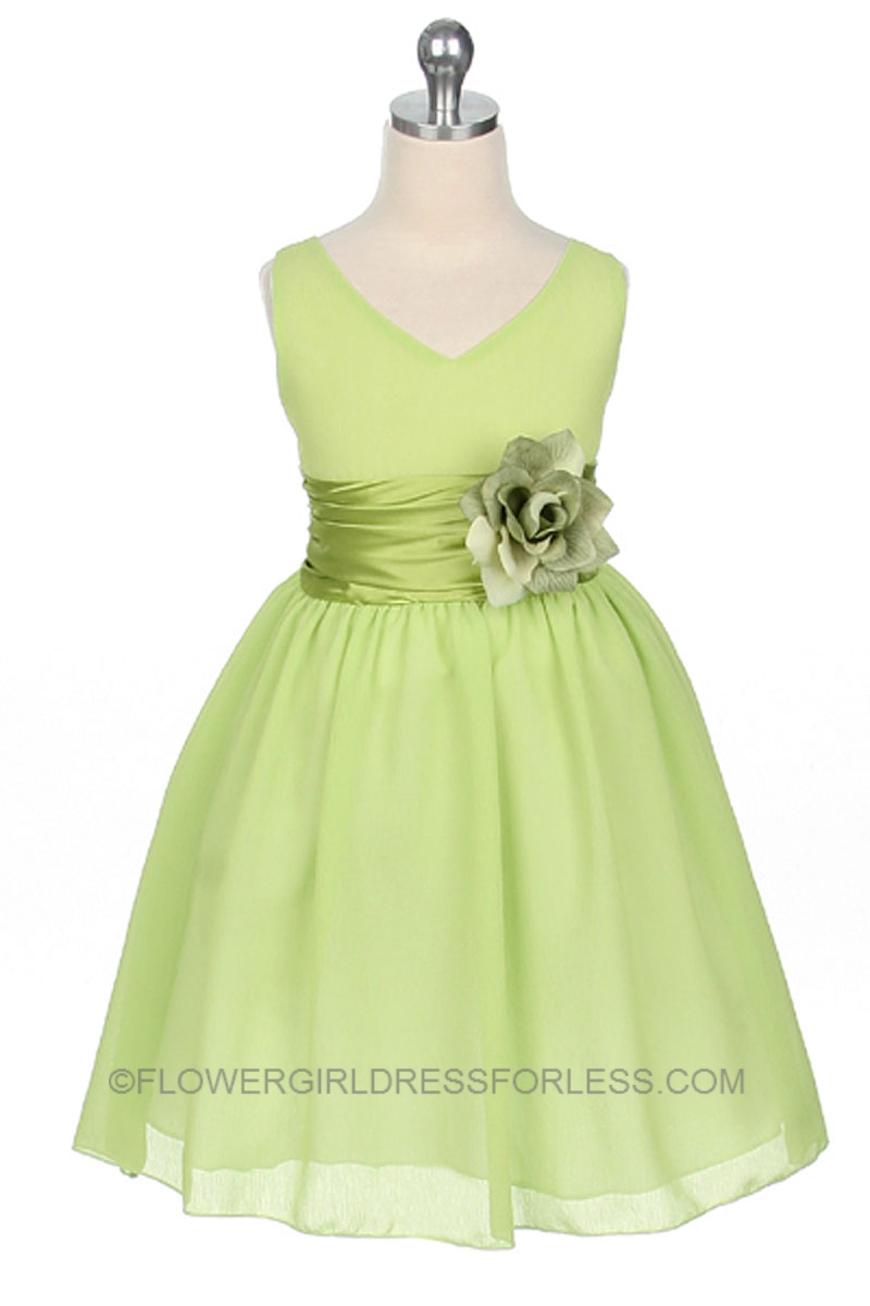 green flower girl dresses