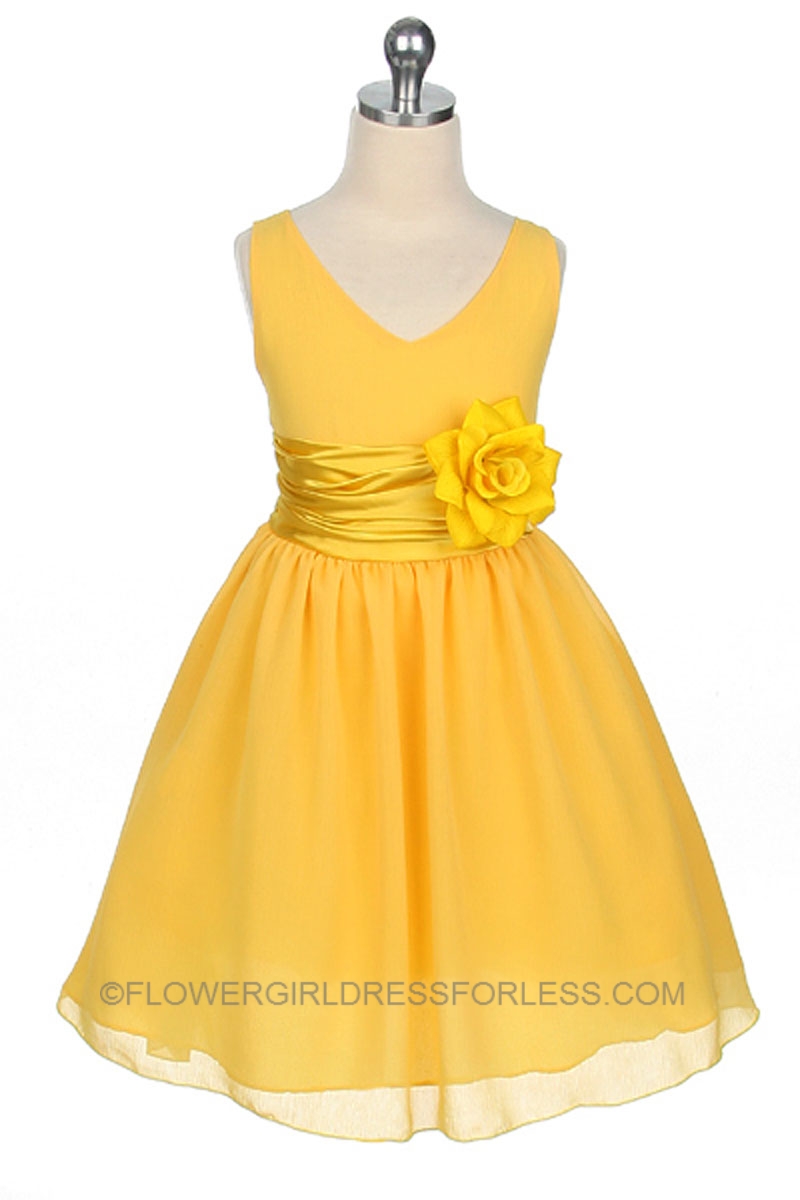 yellow flower girl dress