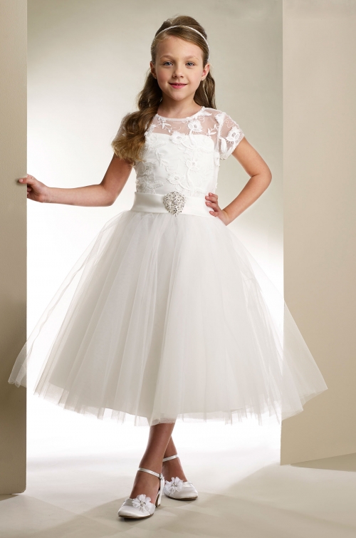 MD_T1861W - Couture-Designer Girls Dress Style T1861- Short Sleeve ...
