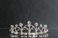Girls Rhinestone Tiara Style M_1010 Silver