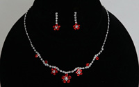 Girls Necklace and Earring Set Red Girls Necklace and Earring Set Red