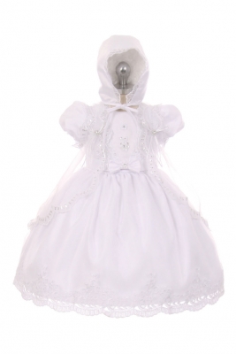 Girls Dress Style 013 - WHITE Baptism and Christening Outfit Set