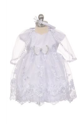 Christening and Baptism Dress - Style 014 - WHITE