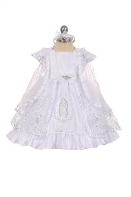 Christening and Baptism Dress - Style 015 - WHITE