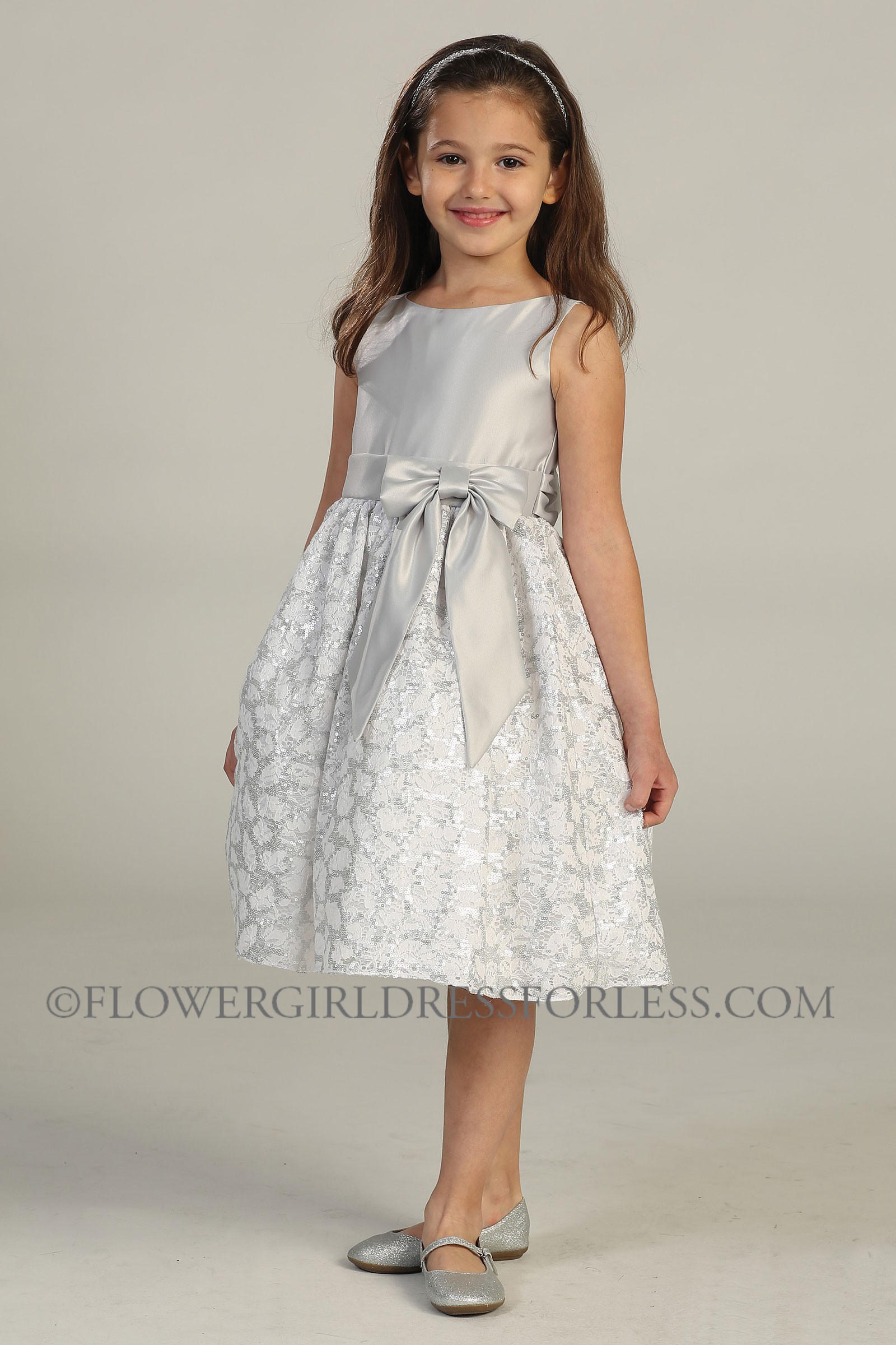 silver childrens bridesmaid dresses