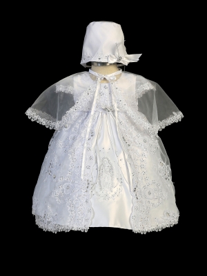 Girls Baptism and Christening Gown - WHITE Style 2297