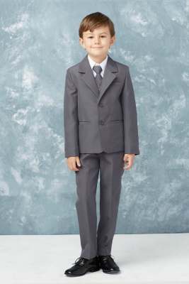 Boys 5 piece Suit 2 Button Style 4020 - SLIM FIT in Charcoal