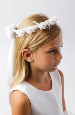 Head wreath Bridal Quality Crown Style 531- WHITE