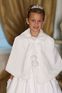 Flower Girl Communion Faux Fur Cape- Style 7891