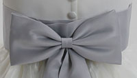 Tip Top Kids Premade Satin Adjustable Sash-SILVER- Expects to Fit Sizes 2-12