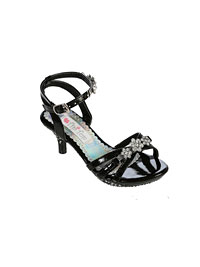 Girls Shoe Style S77 - Strappy Shoe with Rhinestone Detail In Black