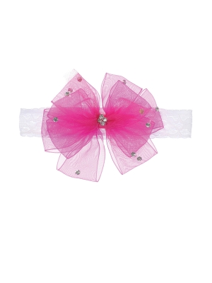Girls Bow with Rhinestones Headband - Style 191 in Choice of Color