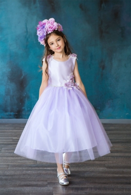 Lilac Flower Adorned Dress