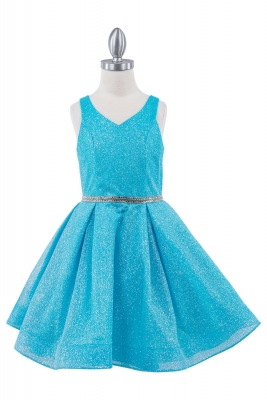 Blue Dazzling Glitter Hard Mesh Dress