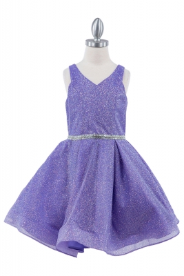 Lavender Dazzling Glitter Hard Mesh Dress