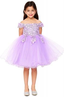 Lilac Short Sleeve Embellished Short Party Dress
