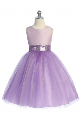 Lavender Dress with Sequin V Back